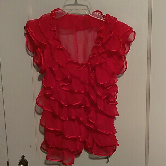 oh yes Tops - Layered red blouse size Large
